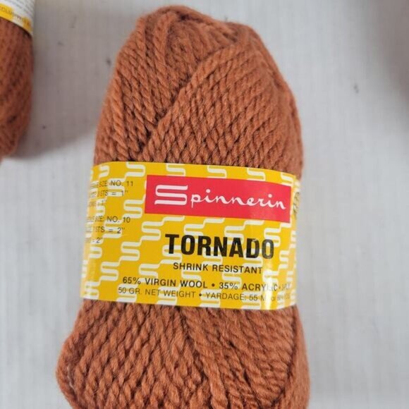 5 Skeins Spinnerin Vintage Tornado Wool Blend Discontinued Yarn in Color 11 - Picture 2 of 4